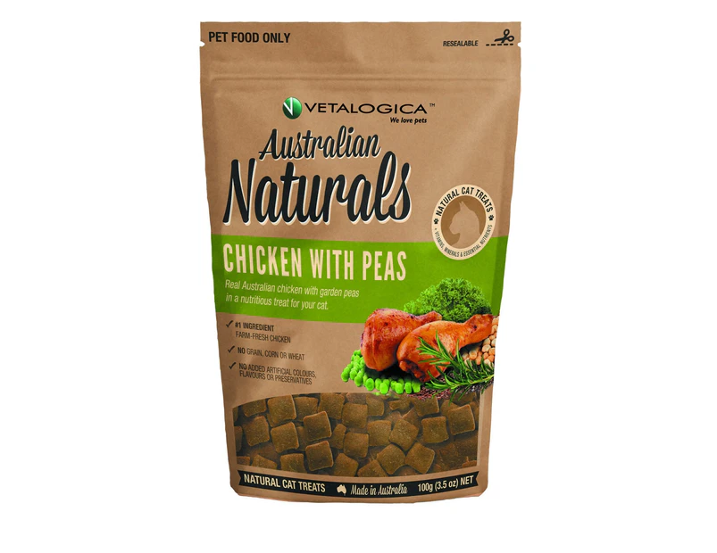 Vetalogica Australian Naturals Cat Treats Chicken & Peas 100g