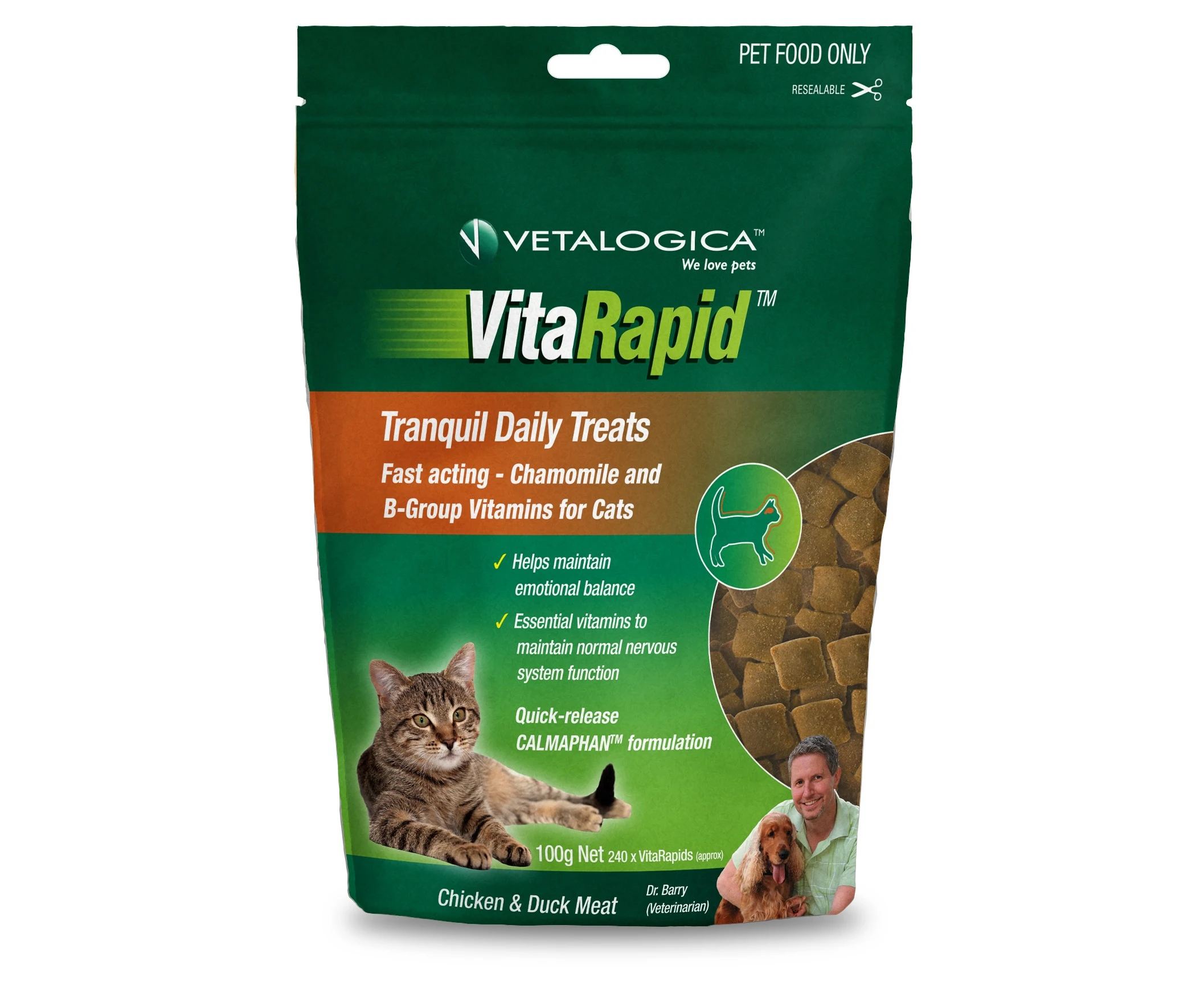 Vetalogica VitaRapid Tranquil Daily Cat Treats 100g