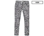 KENZO Girls' Size 4A Printed Stretch Jean - Multi