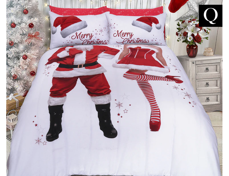 Pieridae Mr & Mrs Claus Queen Bed Quilt Cover Set 