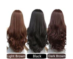 Long Wavy Curly Full Hair Wigs w Side Bangs Cosplay Costume Fancy Anime Womens - Light Brown