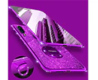 WJS Glitter Diamond Rhinestone Bumper Ring Kickstand Protective Phone Case Vivo - PURPLE