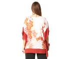 My Size Women's Oriental Square Top - Red