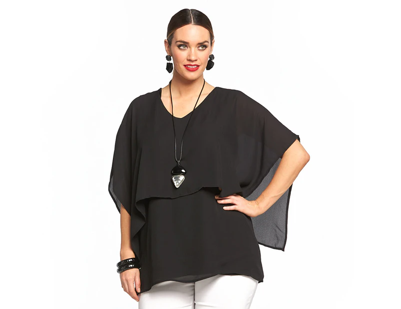 My Size Women's Marrakesh Layered Top - Black 