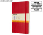 Moleskine Classic Extra Large Ruled Soft Cover Notebook - Scarlet Red