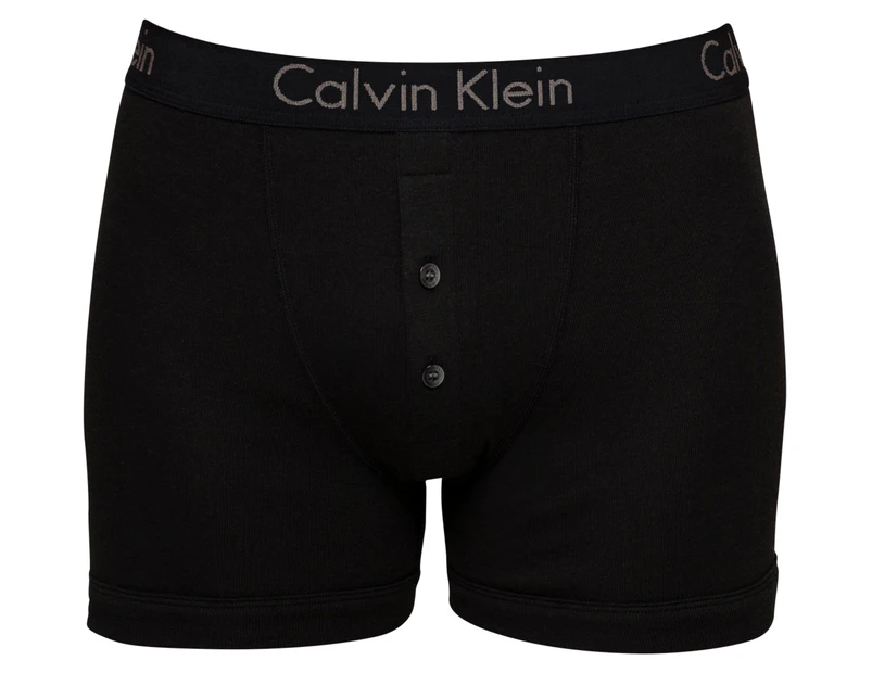 Calvin Klein Men's Body Boxer Brief w/ Button Fly - Black 