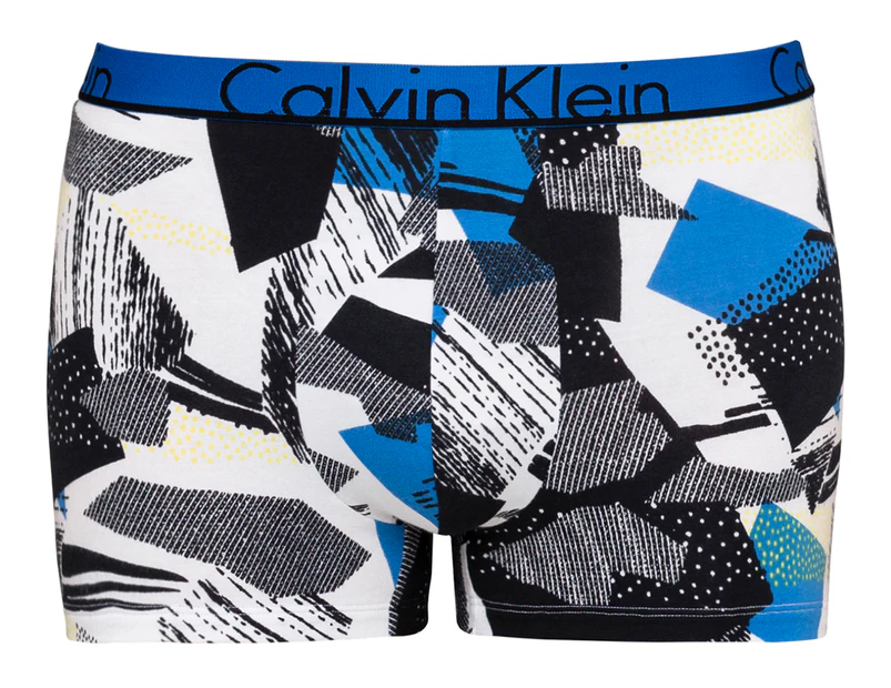 Calvin Klein Men's Size XL ID Cotton Trunk - Black/Skyview Print  