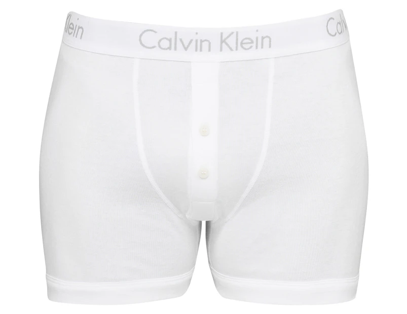 Calvin Klein Men's Cotton Button Fly Boxer Brief - White 