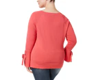 INC Womens Plus Ribbed Bell Sleeves Sweater