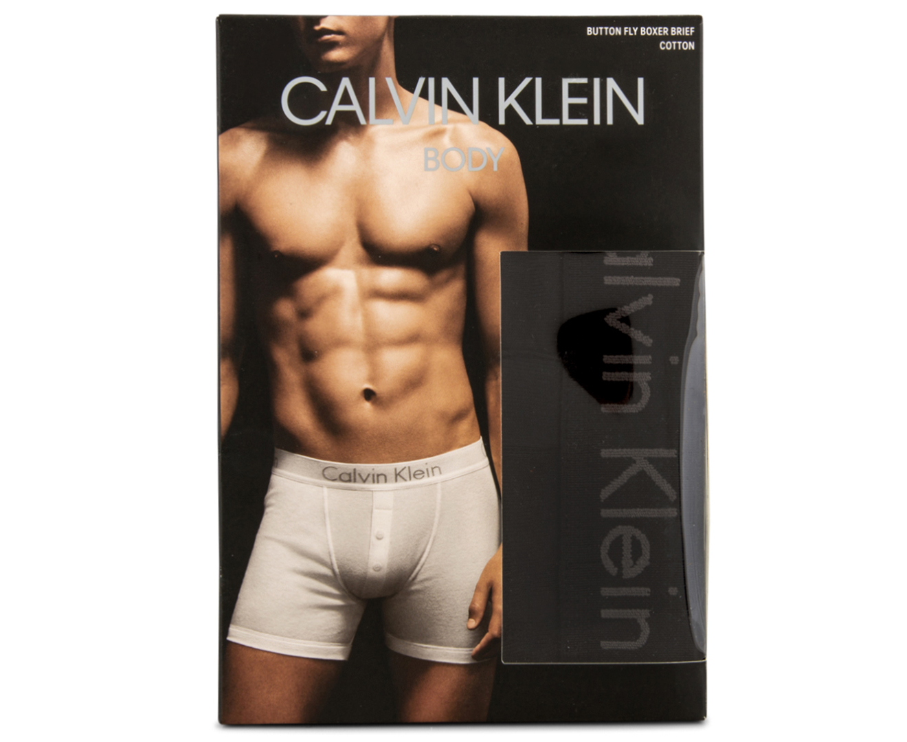 Calvin Klein Men's Body Boxer Brief w/ Button Fly - Black 