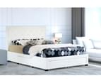 Istyle Sephora Queen Drawer Storage Bed Frame Pu Leather White 2