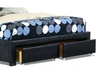 Istyle Sephora King Drawer Storage Bed Frame Pu Leather Black