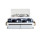 Istyle Sephora Queen Drawer Storage Bed Frame Pu Leather White 4