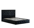 Istyle Sephora Double Gas Lift Ottoman Storage Bed Frame Pu Leather Black