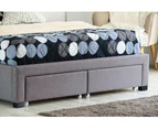 Istyle Chester Double Drawer Storage Bed Frame Fabric Grey