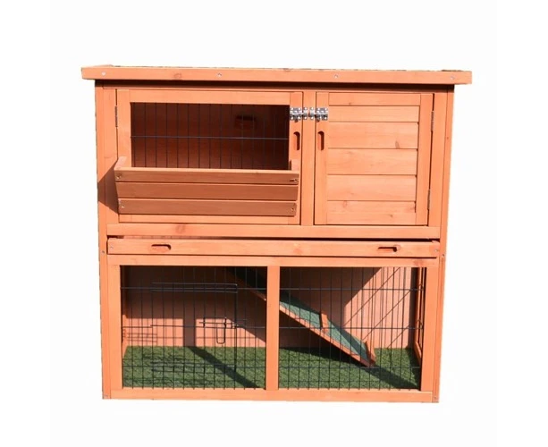 Tinnapets Rabbit Hutch Wooden Chicken Coop Guinea Pig Cage House Feeder Storey