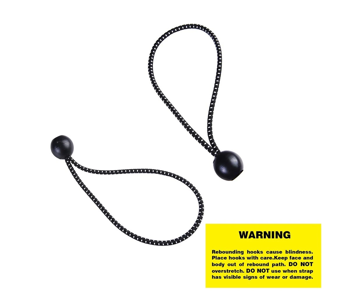 Yescom 25Pcs 20cm Black Elastic Ball Bungee Loop Cord Wire Fix Ties Strap Canopy Tent