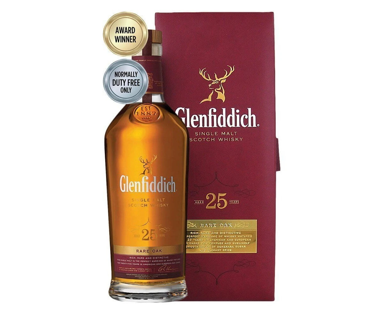 Glenfiddich Rare Oak 25 Year Old Single Malt Scotch Whisky 700ml - Rare Product