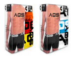 AQS - Men's Boxers Pack of 6 - White, Blue, White + Red, Yellow, Orange