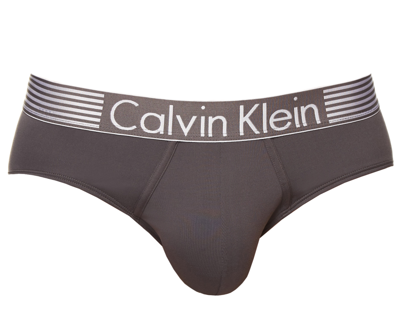 Calvin Klein Men's Iron Strength Microfibre Hip Brief - Grey | Catch.com.au