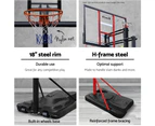 Everfit 3.05M Basketball Hoop Stand System Net Ring Portable Height Adjustable