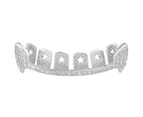 One size fits all Grillz - VAMPIRE Bling Zirconia Bar silver - Silver
