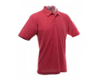 UCC 50/50 Mens Plain Pique Short Sleeve Polo Shirt (Red) - BC1194