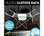 20 Heated Towel Rack Rail Bar Electric Warmer Clothes Dryer Hanger Laundry Airer