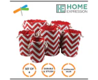6x Cotton Hamper Laundry Basket Red Linen Bag Sorter Organiser Washing