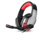 V - 4 3.5mm Headsets Bass Gaming Headphones with Mic LED Light for Mobile Phone PC Xbox PC Laptop  - Love Red