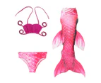 WJS 3pcs Swimmable Mermaid Tail Kids Girls Princess Bikini Set Swimsuit Swimwear - JP79