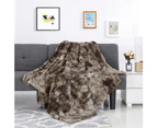 LANGRIA Luxury Throw Blanket Super Soft Faux Fur Fleece Cosy Warm Breathable Lightweight Machine Washable Dyed Fabric Winter(150x200cm)-Brown