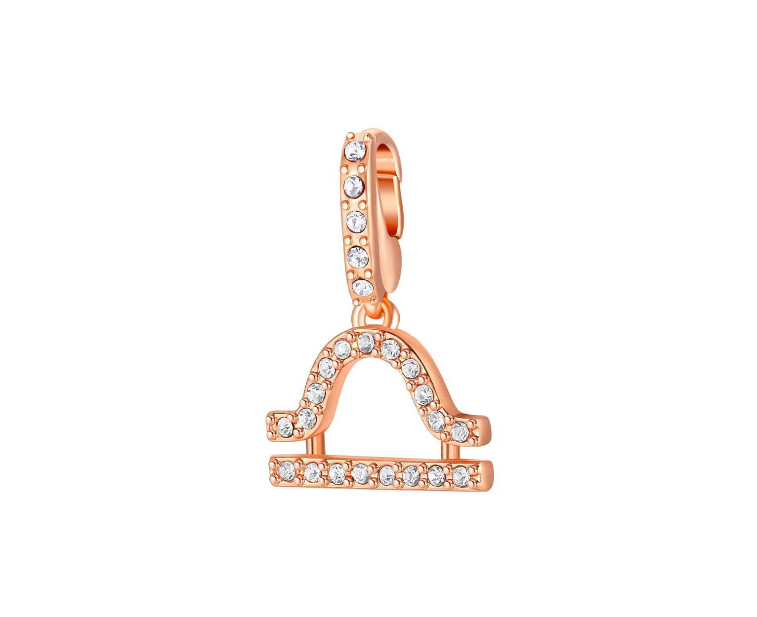 Affinity Charm Libra Zodiac Sign with clear Crystals Rose Gold Plated