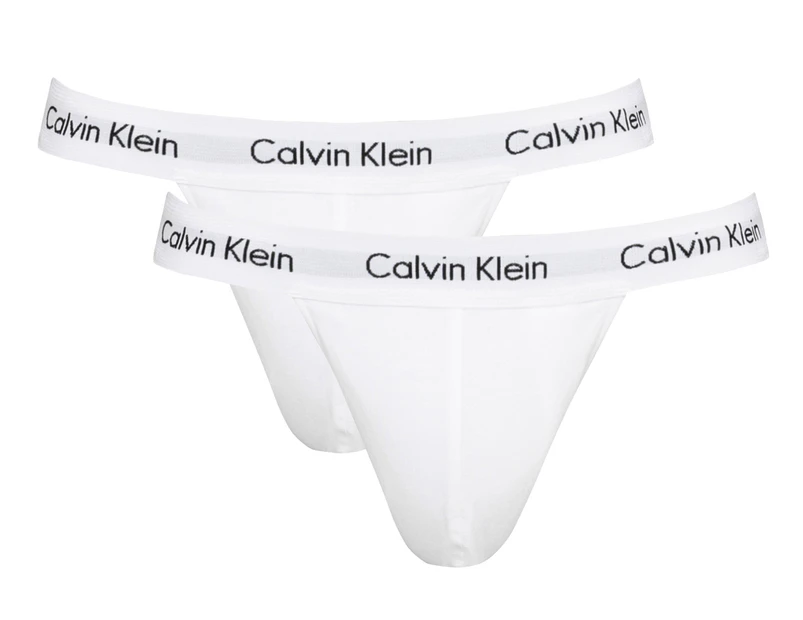 Mens Calvin Klein black Stretch-Cotton Thong Briefs (Pack Of 2