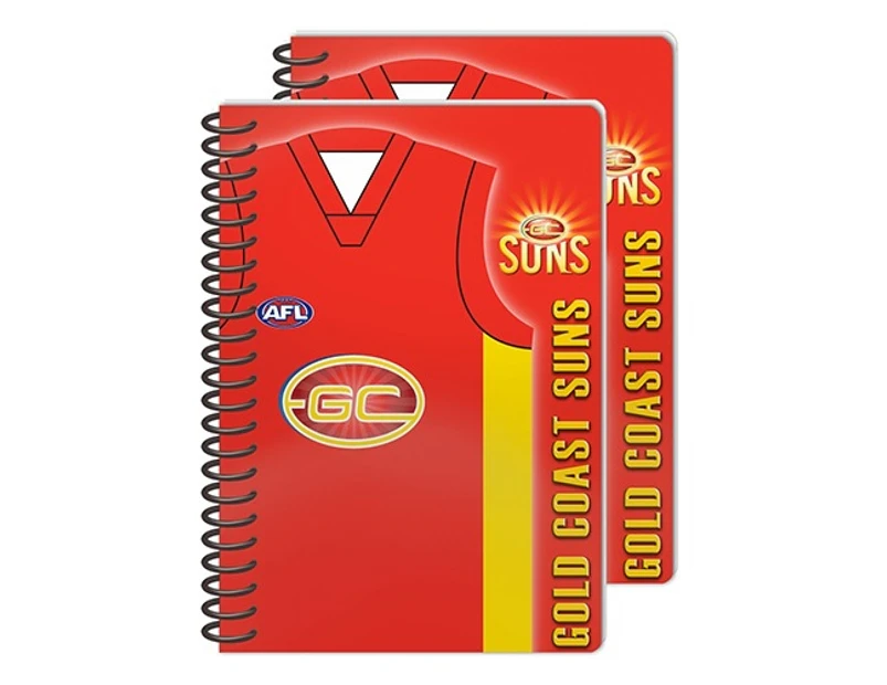 Gold Coast Suns AFL 2 Pack Spiral Bound A5 Notebooks
