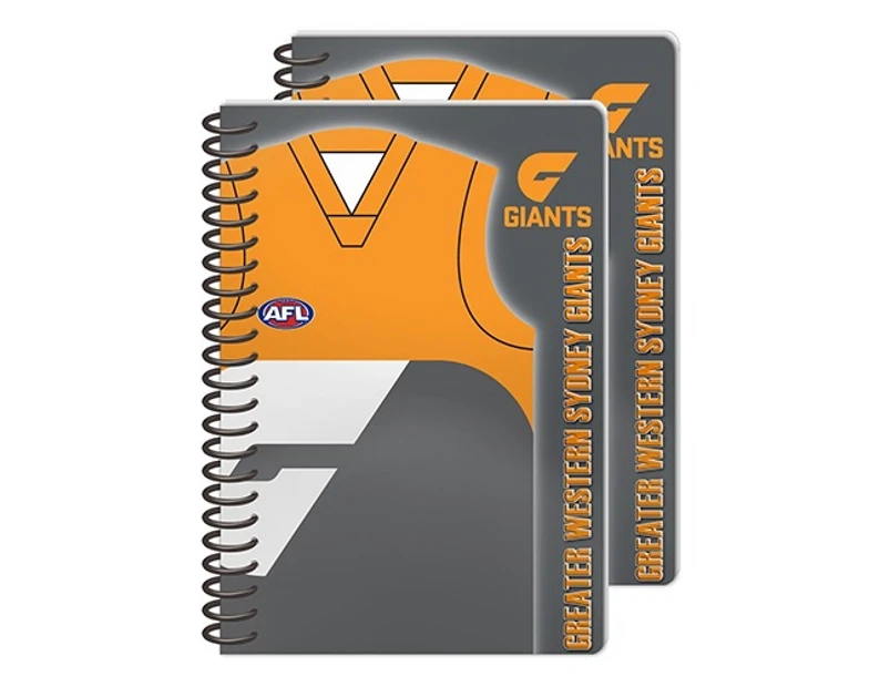 Greater Western Giants AFL 2 Pack Spiral Bound A5 Notebooks
