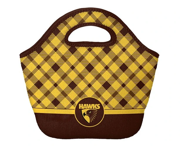 Hawthorn Hawks AFL Neoprene Cooler Shopping Bag Top Pocket with Zip and Handle