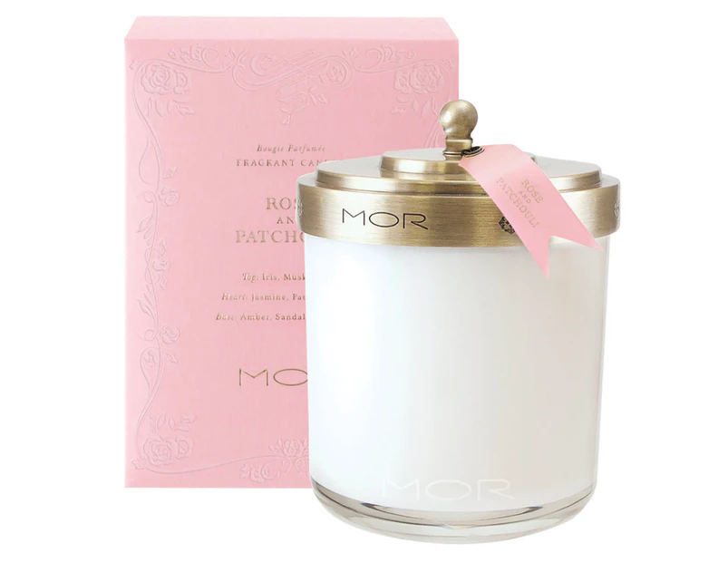 MOR Scented Home Library Fragrant Candle 380g - Rose & Patchouli