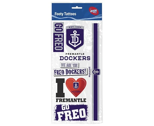 Fremantle Dockers Freo AFL Temporary TATTOO Sheet