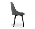 Artiss 2x Replica Dining Chairs Beech Wooden Chair Cafe Kitchen Fabric Charcoal