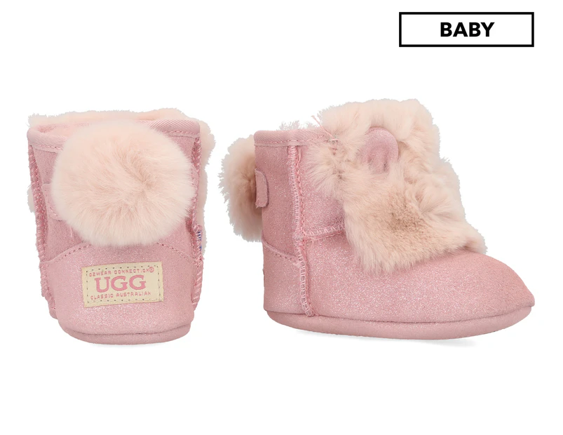 OZWEAR Connection Ugg Baby Rabbit Ear Boot - Glitter Pink