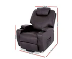 Artiss Massage Chair Recliner Sofa Armchair Lounge - Brown