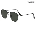 Ray-Ban Hexagonal Flat RB3548N Polarised Sunglasses - Black/Grey