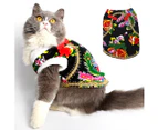 Legendog Pet Costume Floral Cat Jacket-Black