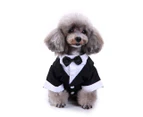 Legendog Pet Dog Clothes Suit with Bow Tie-Black