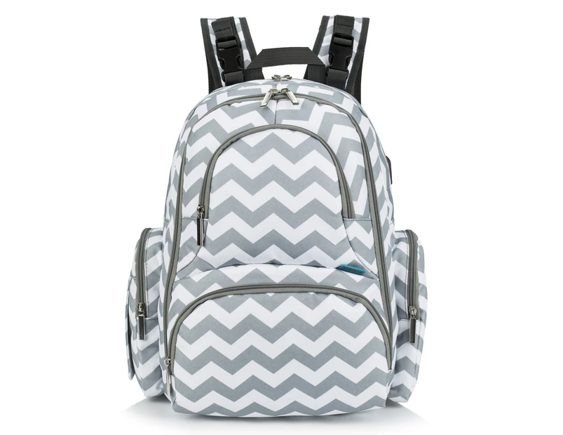 CoolBELL Unisex Nylon Water-Resistant Baby Diaper Backpack-Grey wave