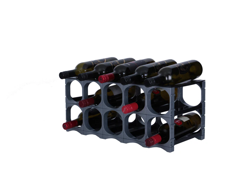 CellarStak 12/15 bottle - 10 pocket - Silver- The Wine Rack Guru