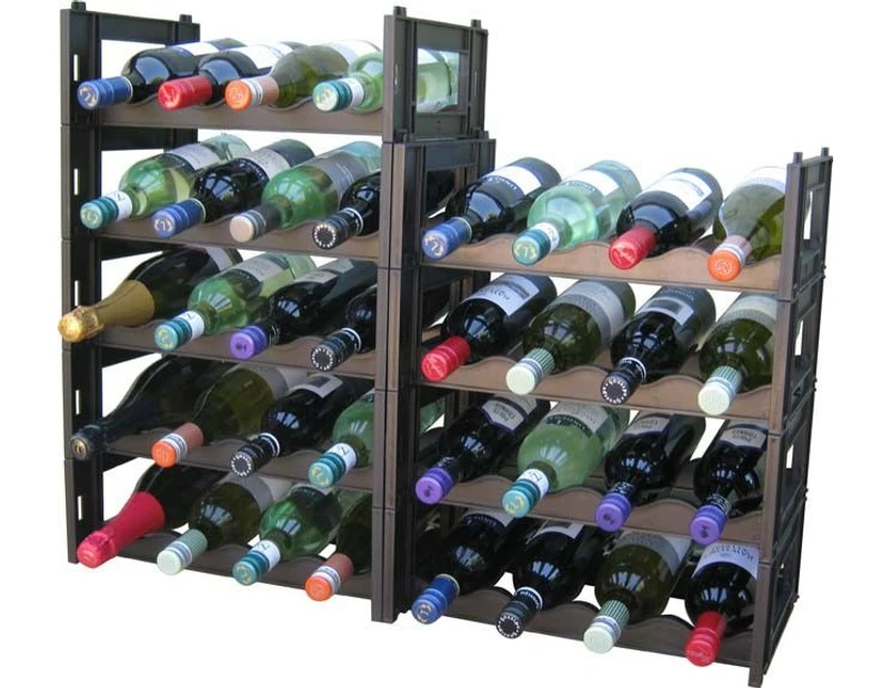 EziRak™36 Bottle/ 3 Module Wine Rack- Black- The Wine Rack Guru