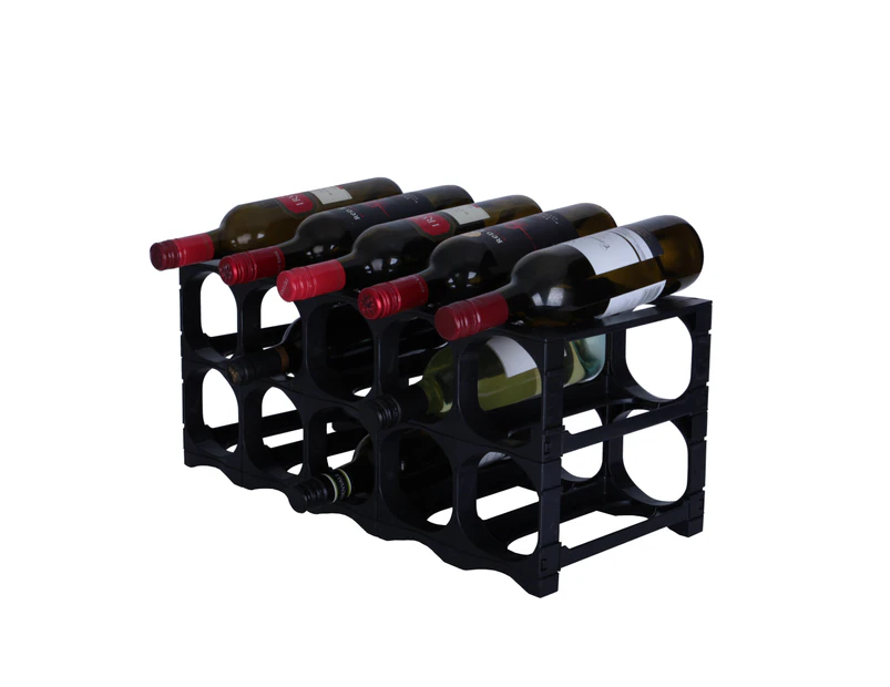 CellarStak 12/15 bottle - 10 pocket - Black- The Wine Rack Guru