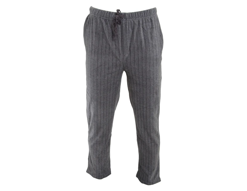Harvey James Mens Soft Herringbone Pyjama Bottoms (Grey) - N1195